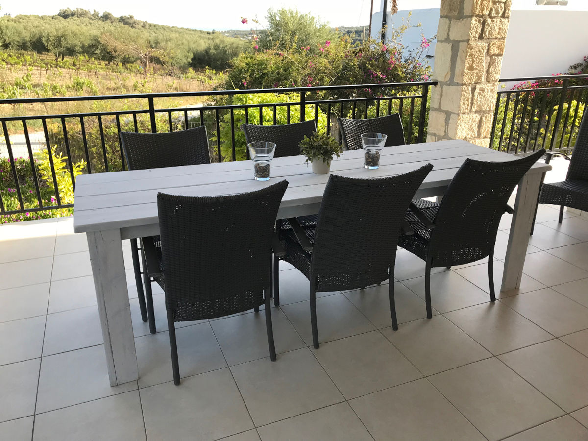 Terras met uitzicht over de vallei, Villa Ithaka op Kreta, het ideale vakantiethuis!